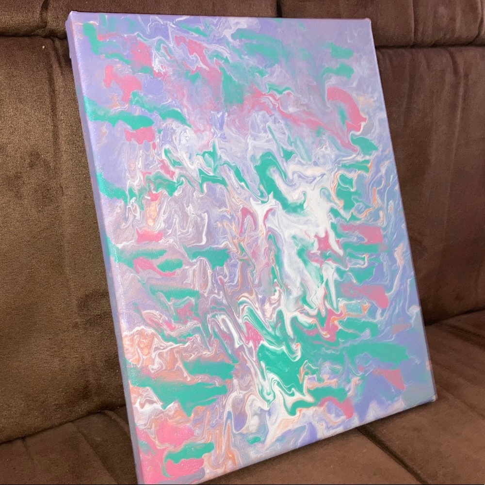 Gorgeous 8inx10in Homemade Pour Painting! 🎨🎨